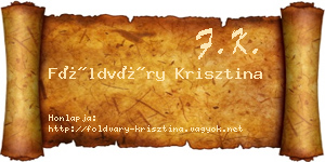 Földváry Krisztina névjegykártya