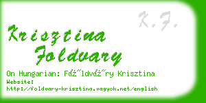 krisztina foldvary business card